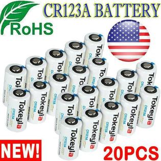 Lot 20pc Tokeyla 3v Cr123a 123 123a Cr17345 3 Volt Lithium Batteries For Camera