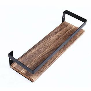 Y Me Ym Bathroom Storage Shelf Wall Mounted Set Of 2rustic Wood Floating Shelves With