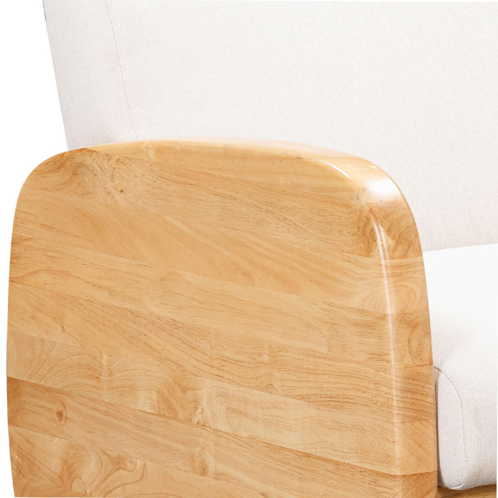 Inspired home Jocelyne Wooden Arm Linen Upholstered Chair