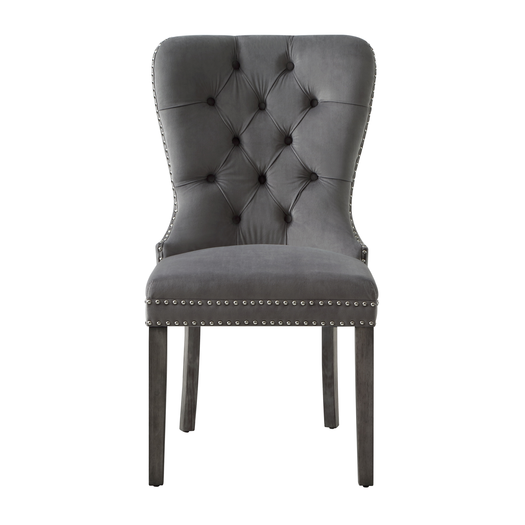 Inspired Home Dining Chair Set Of 2, Gray Tufted Dining Chair Set Of 2