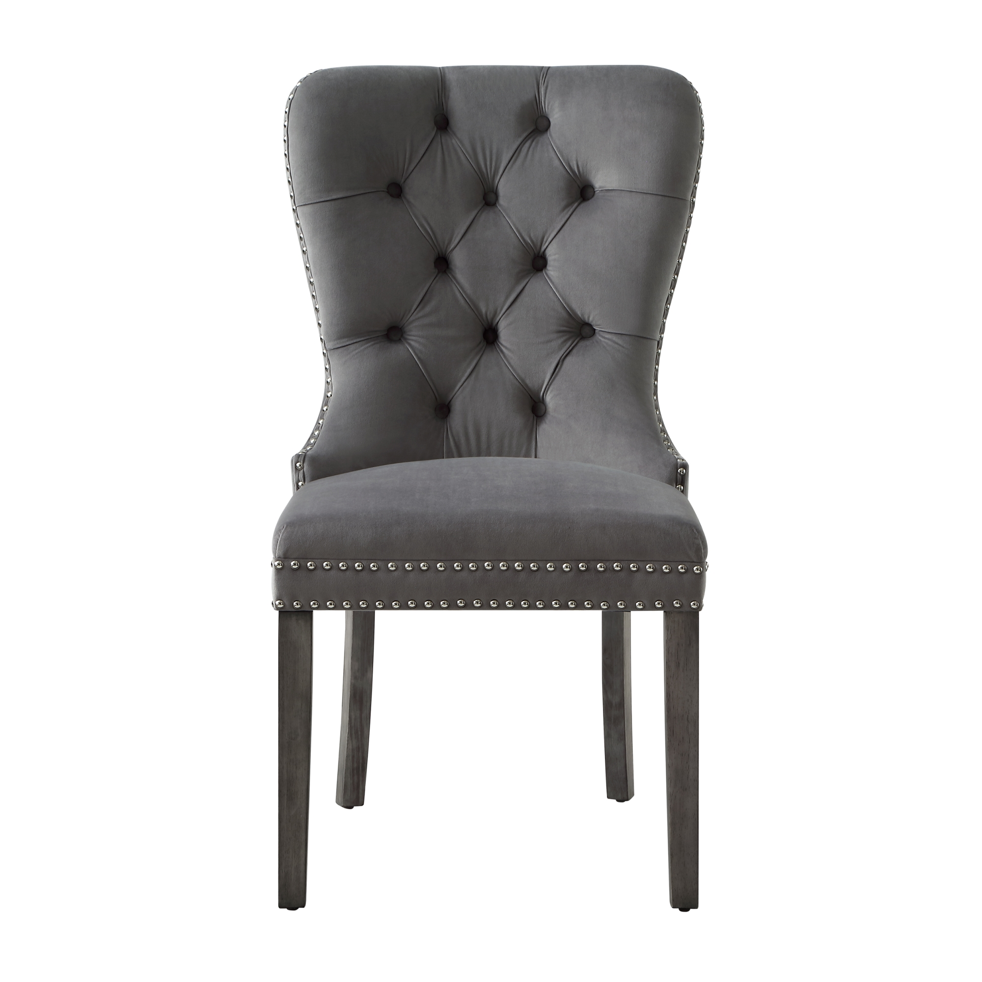 Inspired Home Dining Chair Set Of 2 Tufted Nailhead Trim Silver Ring Velvet Inspired Home Dining Chair Set Of 2, Tufted Nailhead Chairs