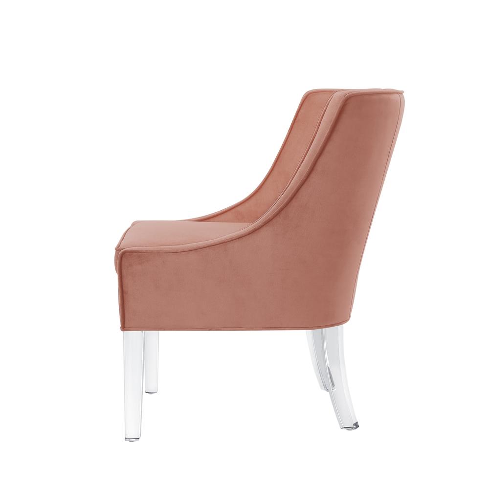 Nicole Miller Terrance Velvet Armless Accent Chair Acrylic Leg