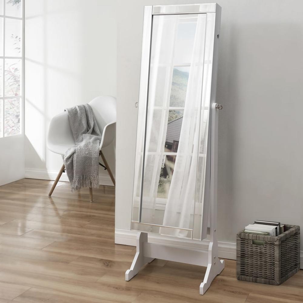 Inspired Home Adele Jewelry Armoire Lockable with LED Lights Full Length