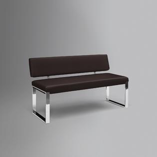 Inspired Home Coraline Bench Upholstered Chrome Legs Square Geometrical Legs