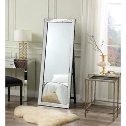 Inspired Home  Floor Mirror Beveled Mirrored Edges