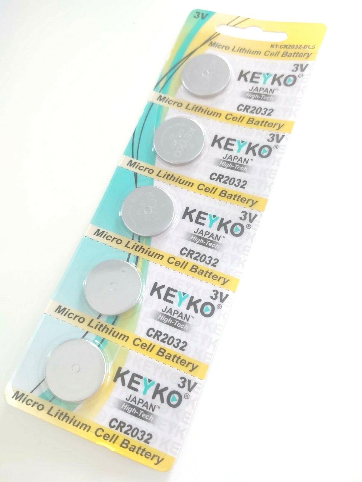 Keyko 5x Pieces 3 Volt Kl2032 L2032 E Cr2032 Kecr202 2032 Lithium Button Cell Battery