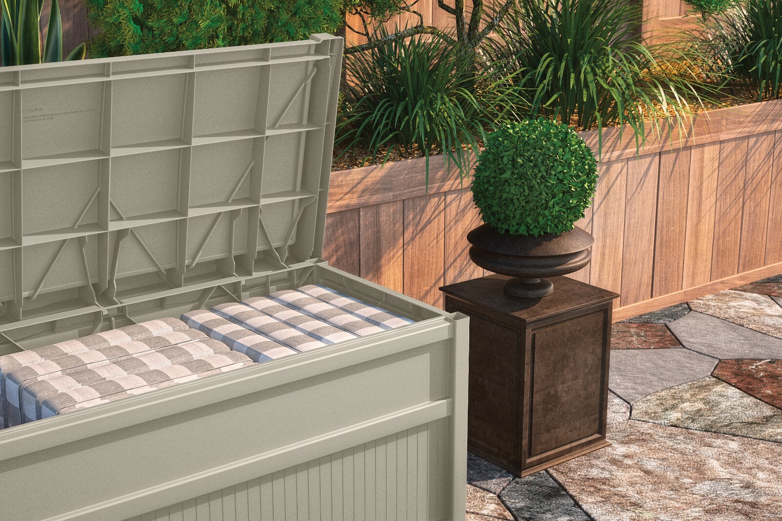 Suncast Db5500 50 Gallon Outdoor Patio Porch Deck Resin Box Outdoor Patio Porch Deck Resin Box