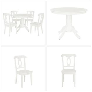 Visit The Dorel Living Store Aubrey 5 Piece Traditional Height Pedestal Dining Set White