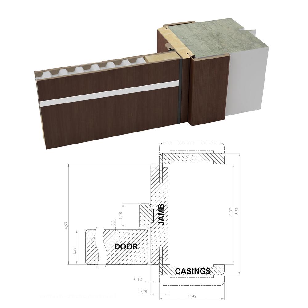 SARTODOORS French Double Doors 36 x 96 with Hardware | Planum 0020 Grey Oak | Pre-hung Panel Frame | Door