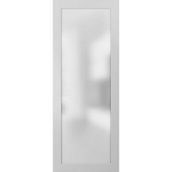 SARTODOORS Glass Door Panel Slab 42 x 80 | Planum 2102 White Silk | Use as Barn Pocket Sliding | Wood Door