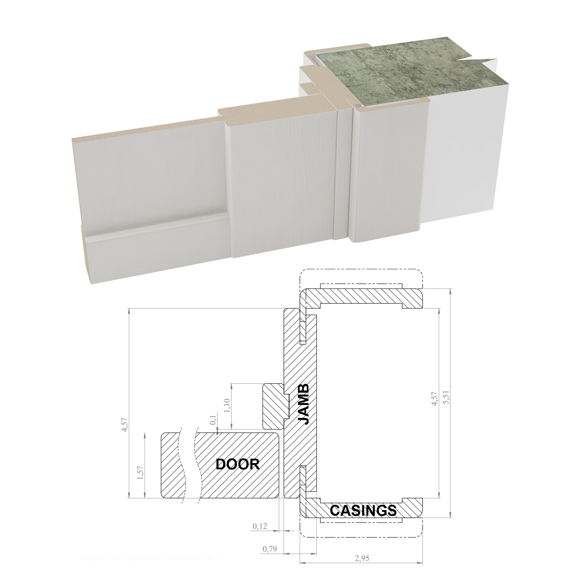 SARTODOORS MDF Door 18 x 96 with Hardware | Quadro 4111 White Ash | Single Pre-hung Panel Frame | Doors 