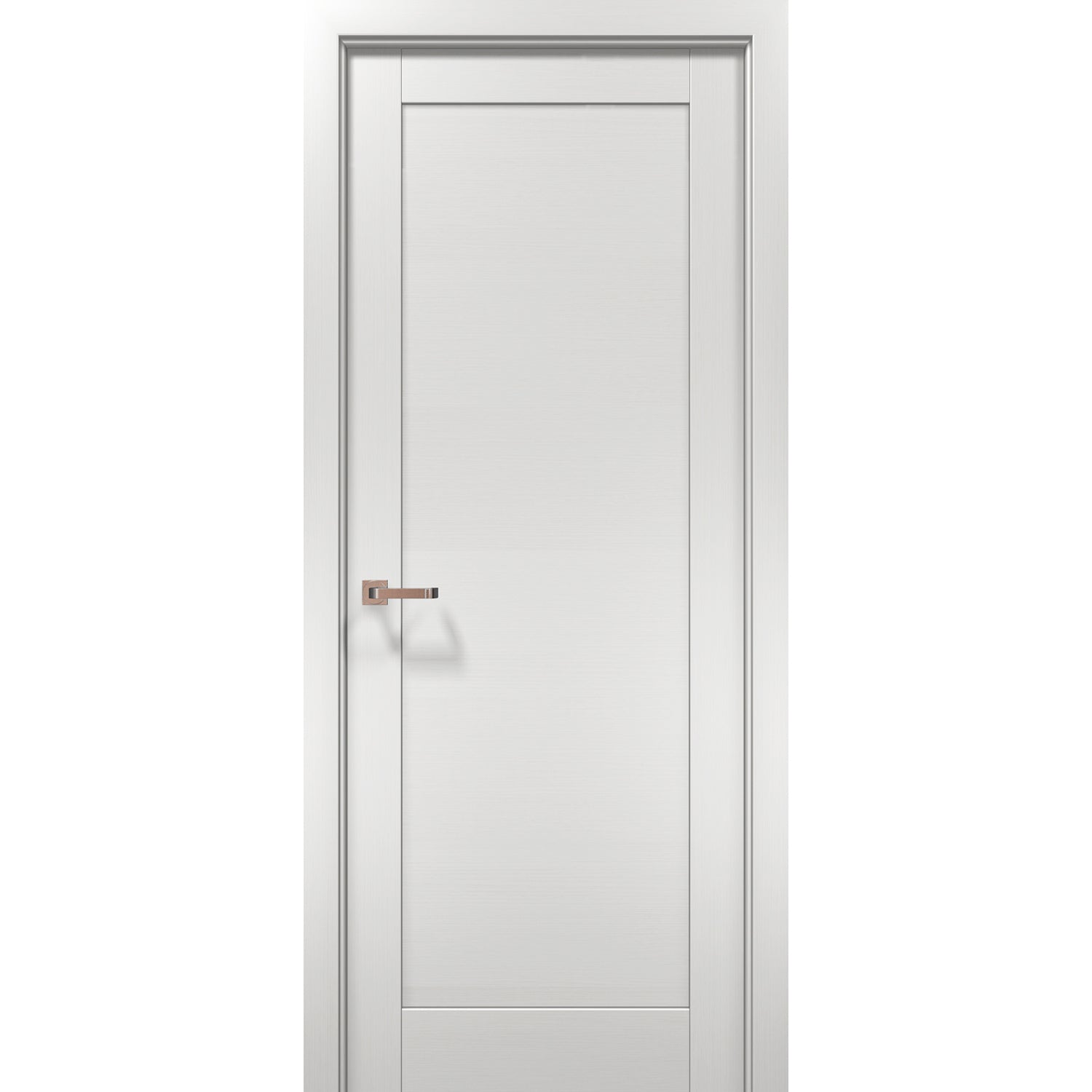 SARTODOORS MDF Door 42 x 84 with Hardware | Quadro 4111 White Ash | Single Pre-hung Panel Frame | Doors 