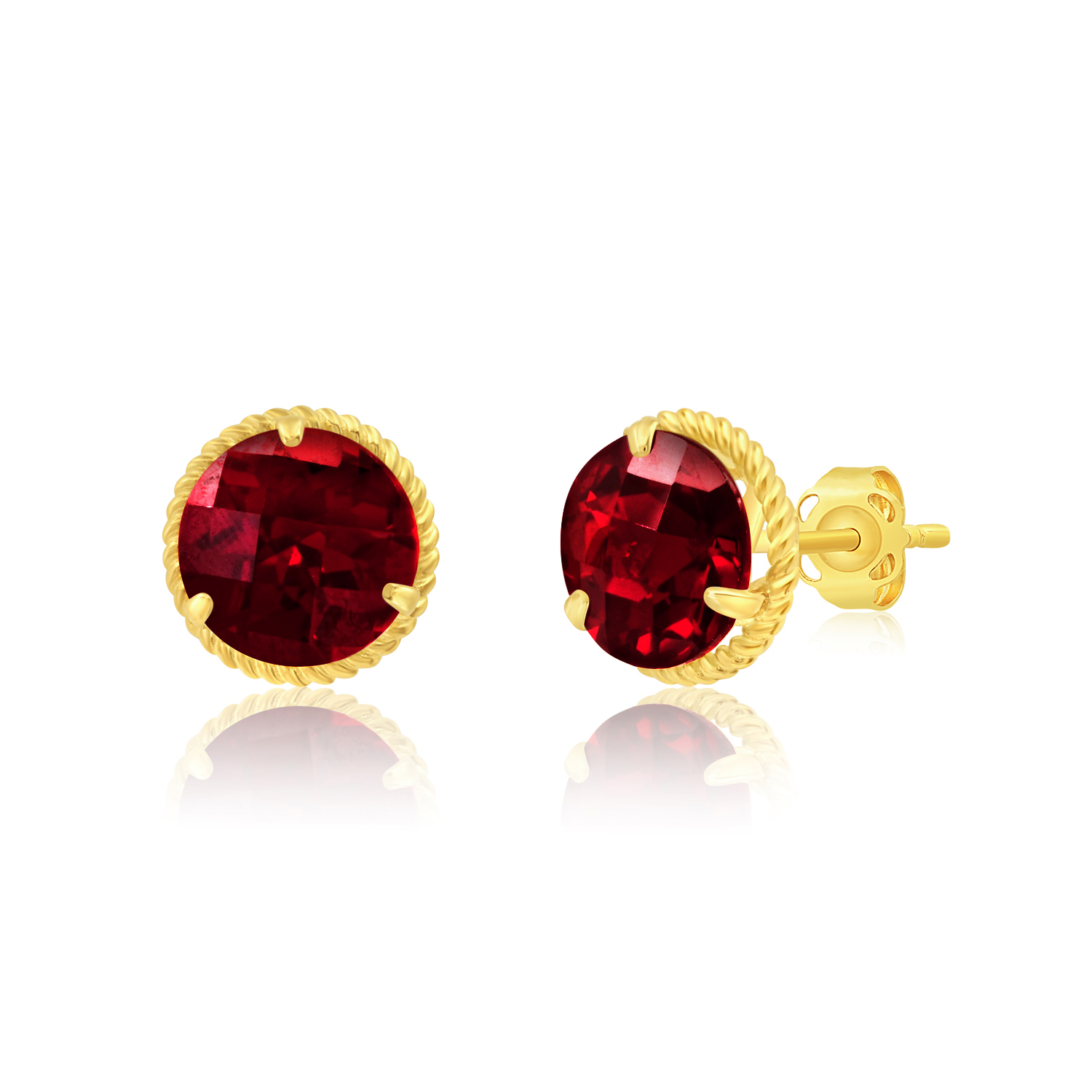 Parade of Jewels 14K Gold Roped Halo Round-Cut Stud Earrings (8mm)