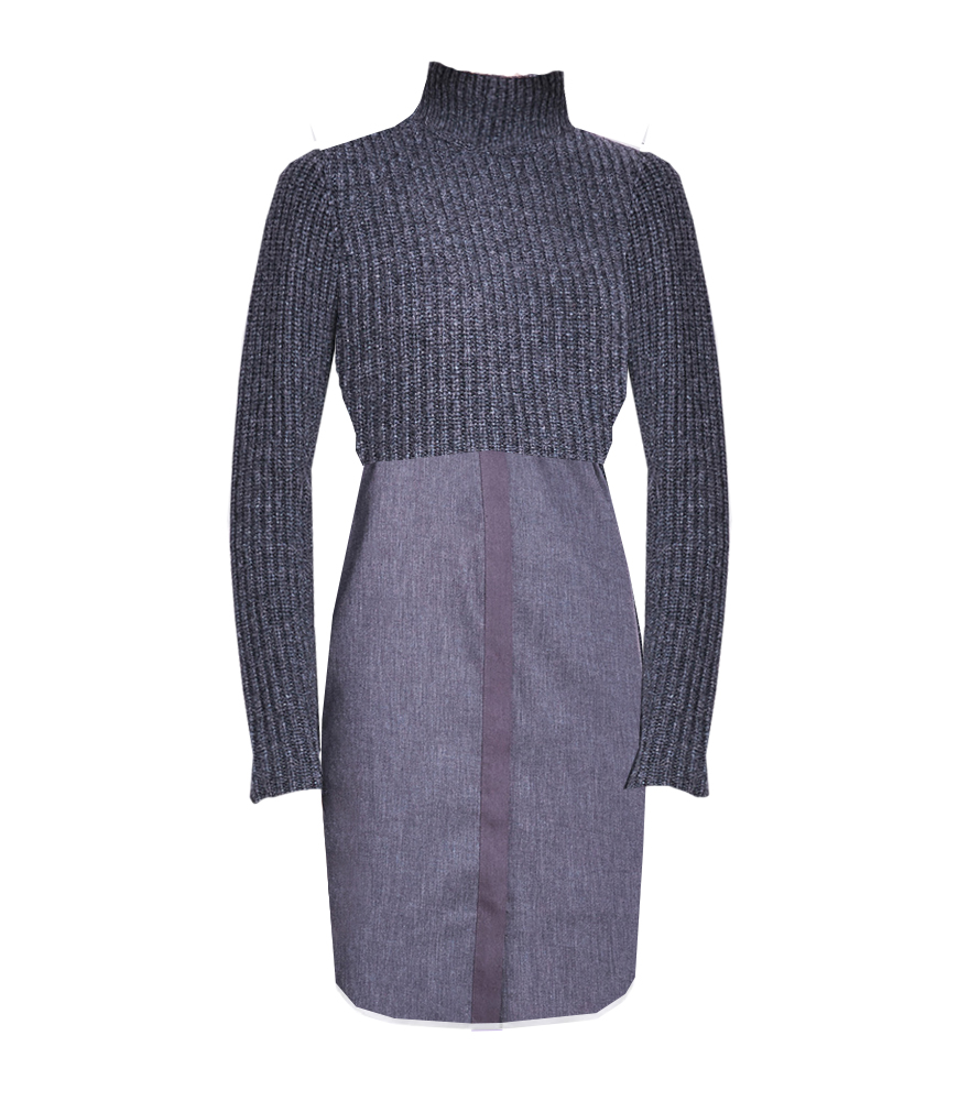 Elie Tahari Raleigh Sweater Dress Charcoal