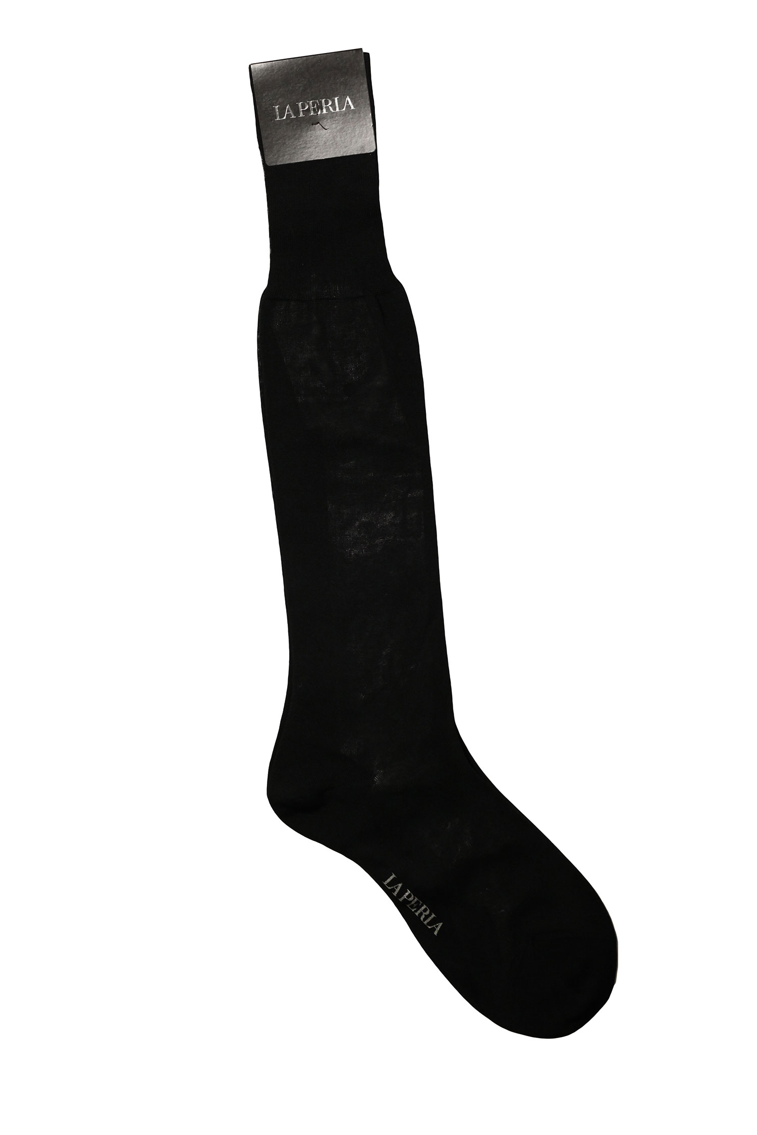 La Perla Men's Black 100% Cotton Long Sock (13.5)