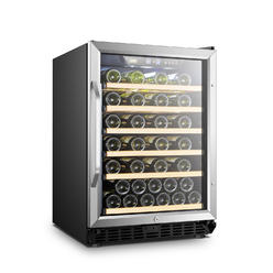 Lanbo Red Wine Cellar, 51 Bottles Built-in or Freestanding Wine Cooler Fridge with Safety Lock and Wood Shelves