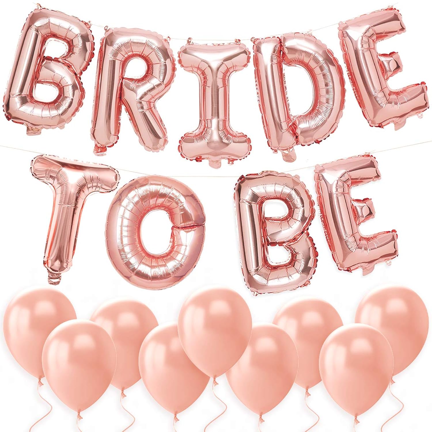 EBD Products Bachelorette Party Decorations - Bride To Be Balloon Kit - Rose Gold - 16" Bride To Be Foil Balloons SEA8190436