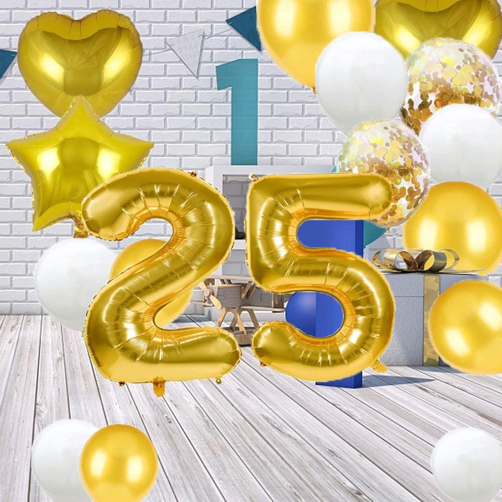 verkenner precedent Tegen EBD Products 25Th Birthday Balloon 25Th Birthday Decorations Gold 25  Balloons Happy 25Th Birthday Party Supplies