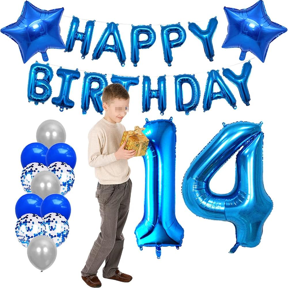 EBD Products 14Th Birthday Decoration Happy Birthday Banner Balloon 14 ...