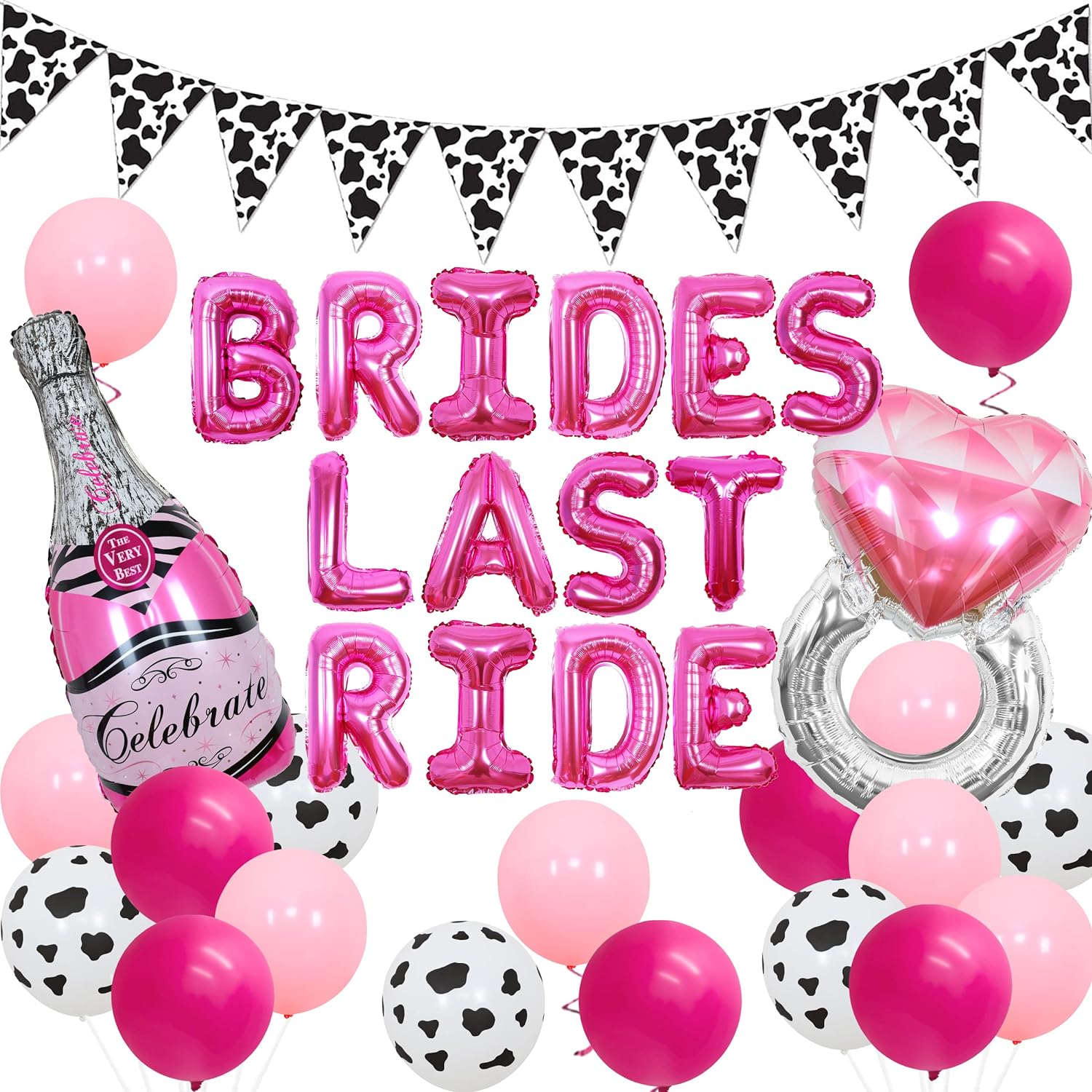 EBD Products Hot Pink Brides Last Ride Nashville Bachelorette Party Decorations Western Themed Bachelorette Party SEA8190258