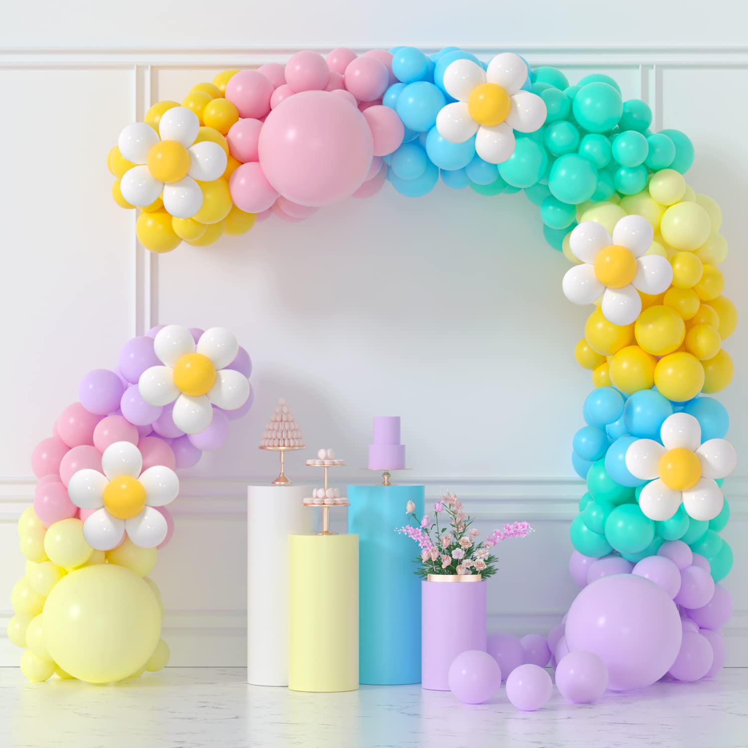 EBD Products Boho Daisy Balloons Garland Pastel Rainbow Balloon Arch Macaron Balloons For Baby Shower Birthday We SEA8184632