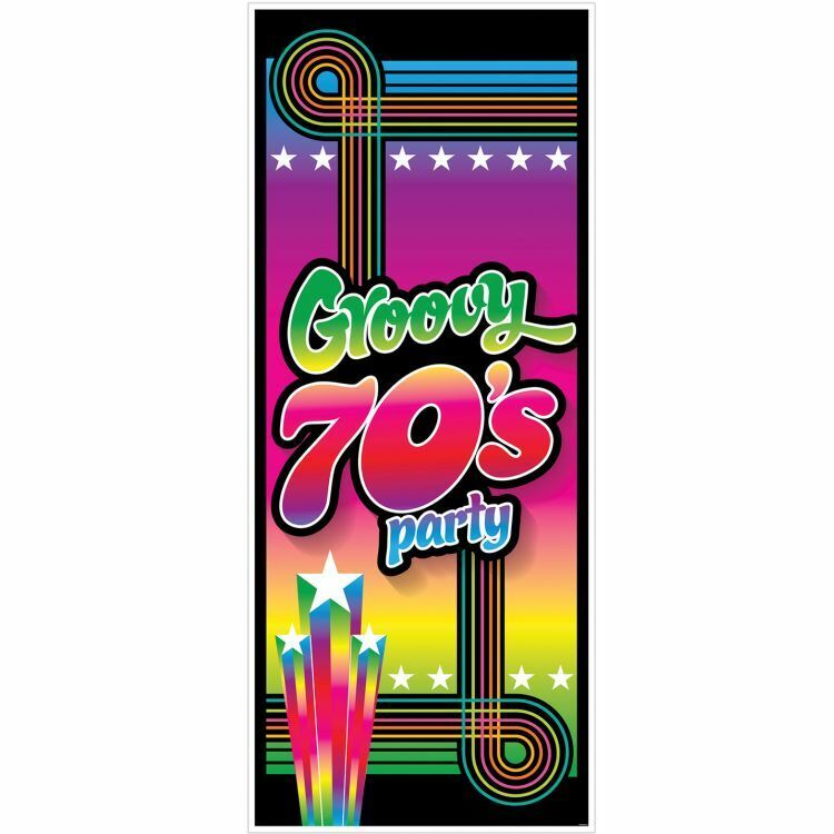 TKM Creativity 1970'S Groovy Party All Weather Door Cover Plastic 30" X 6' Disco Decorations TC47856
