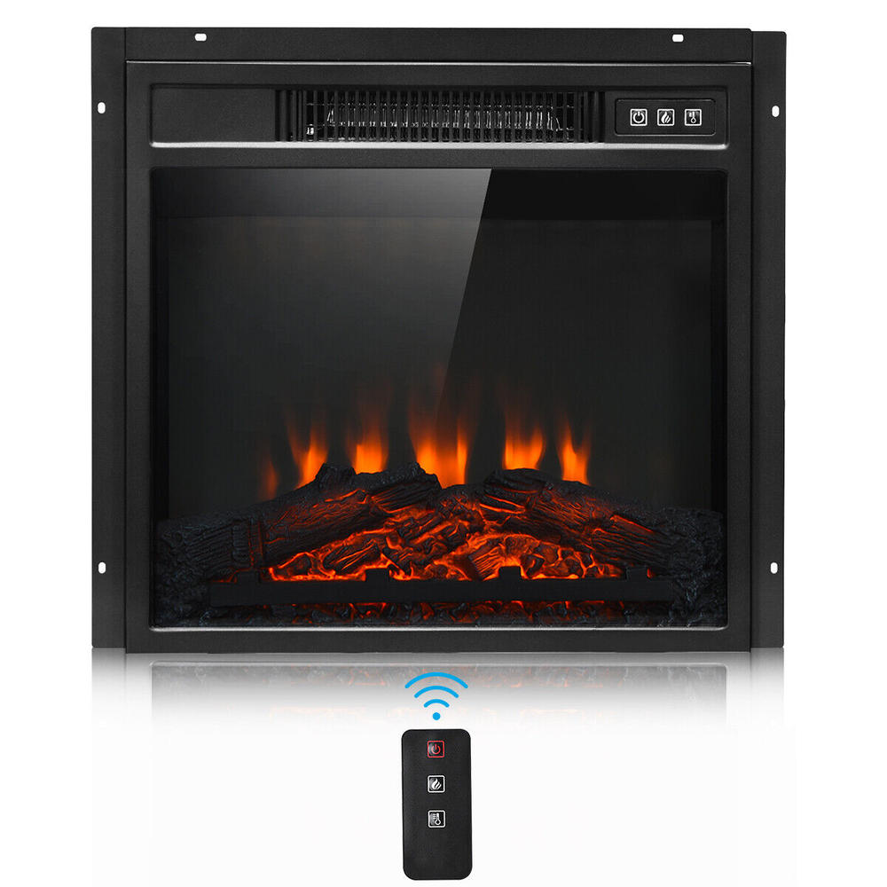 TKM Home 18" Electric Fireplace Freestanding &Wall-Mounted Heater Log Flame Home 1400W