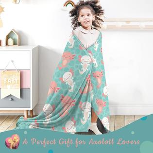 TKM Home Axolotl Blanket Axolotl Gifts For Girls Boys Soft Fleece Cozy Warm  Flannel Lap Throw