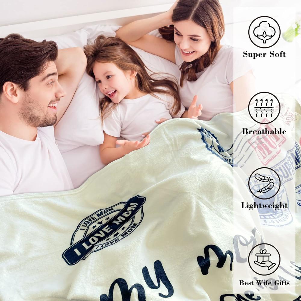 TKM Home Gifts For Mom, Christmas Birthday Gifts For Mom, Blanket To My Mom Gift From