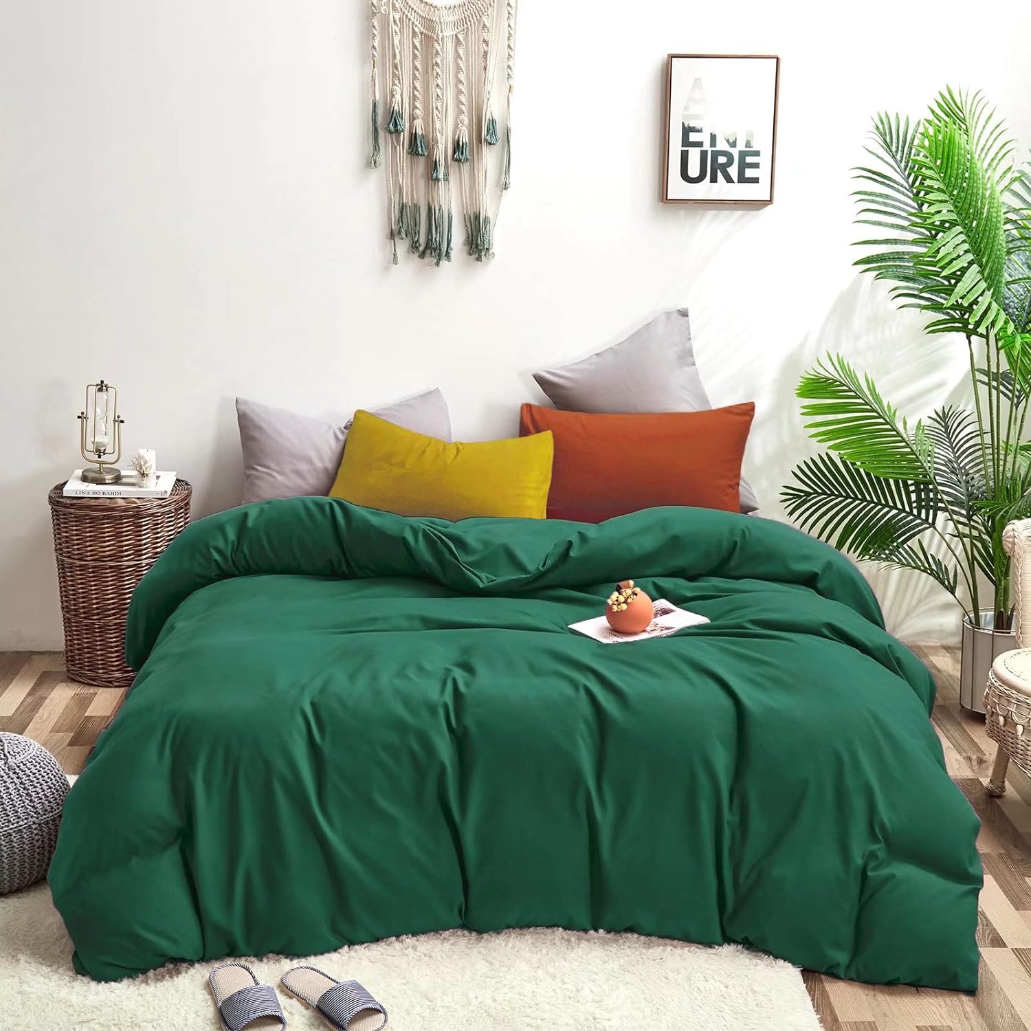 TKM Home Emerald Green Comforter Set King Dark Green Bedding Comforter Sets King Size For Women Men Hunter Green Comforter Ki…