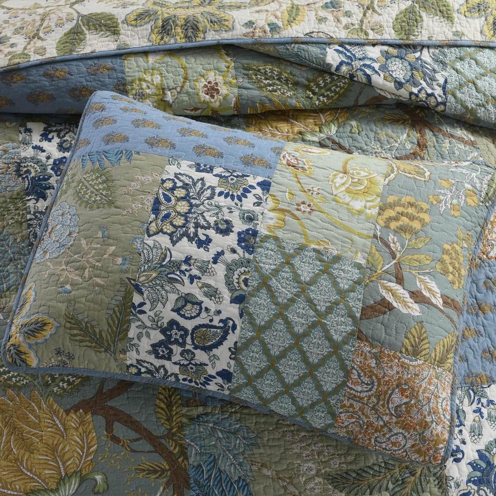TKM Home Quilt Set King Bedspread Reversible Green Farmhouse Garden Coverlet Real Patchwork Quilt Set For All Seasons, Bohemi…