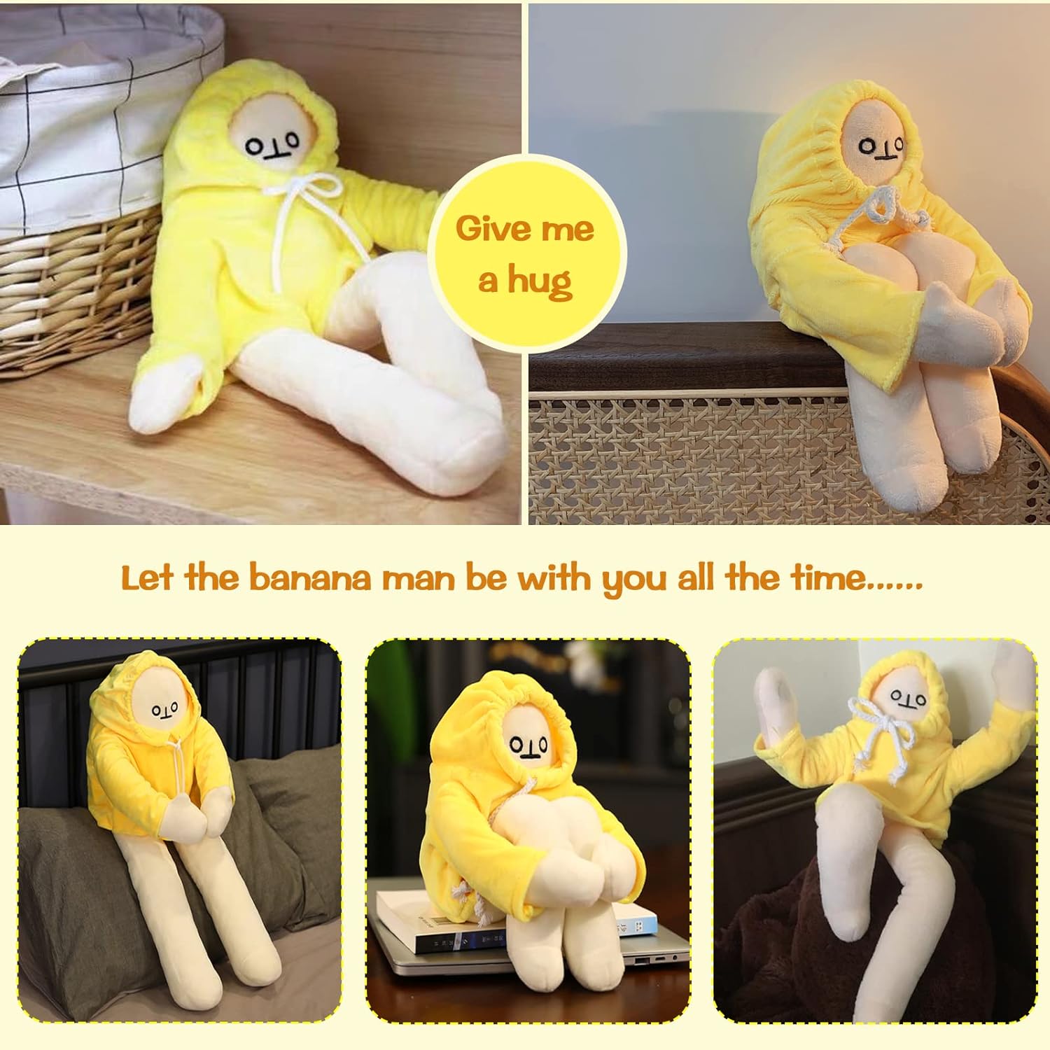 TKM Home 16 Inch Banana Doll Plush Stuffed Man Toy With Magnet, Funny  Changeable Pillow Stress