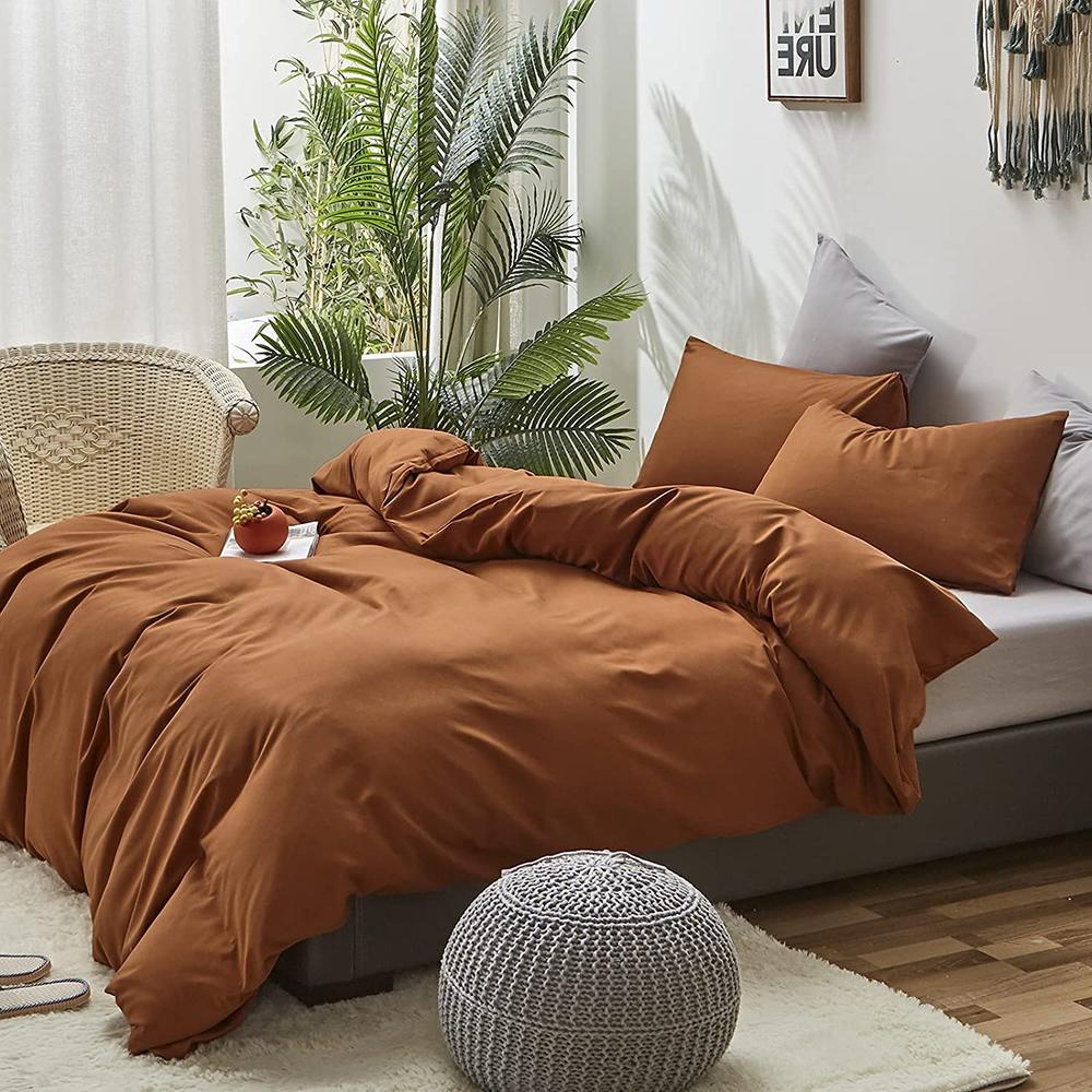 TKM Home Pumpkin Color King Size Comforter Set Terracotta Comforter Caramel Pumpkin Bedding Sets King Size Dusty Orange Bed C…