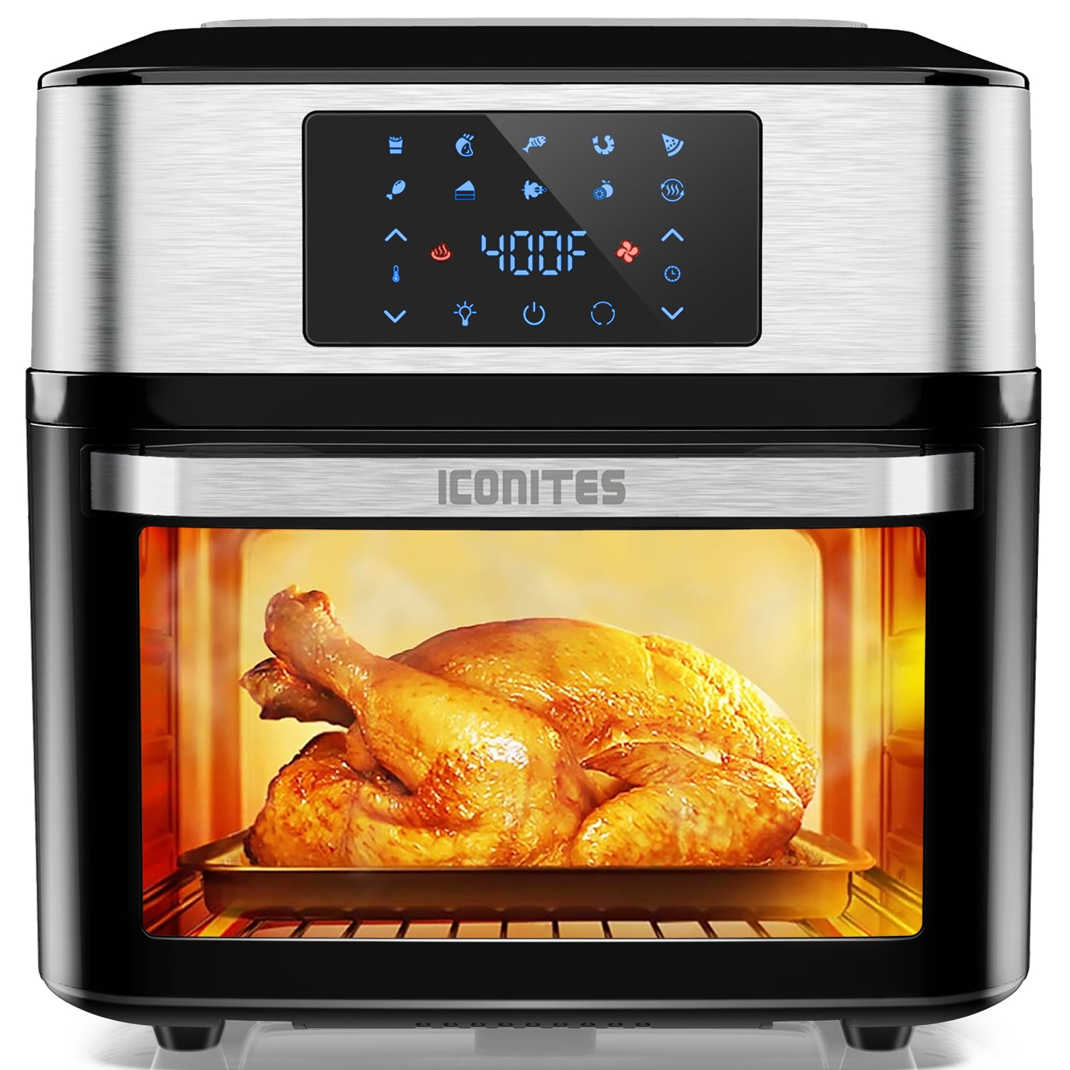 TKM Home 20 Quart Air Fryer 10-In-1 Toaster Oven Ao1202K With Rotisserie Black Airfryer On Sale 20 Qt