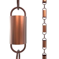 TKM Home Channel Link Rain Chain, 8.5 Feet Length, 100% Copper, Functional And Decorative Replacement For Gutter Downspouts
