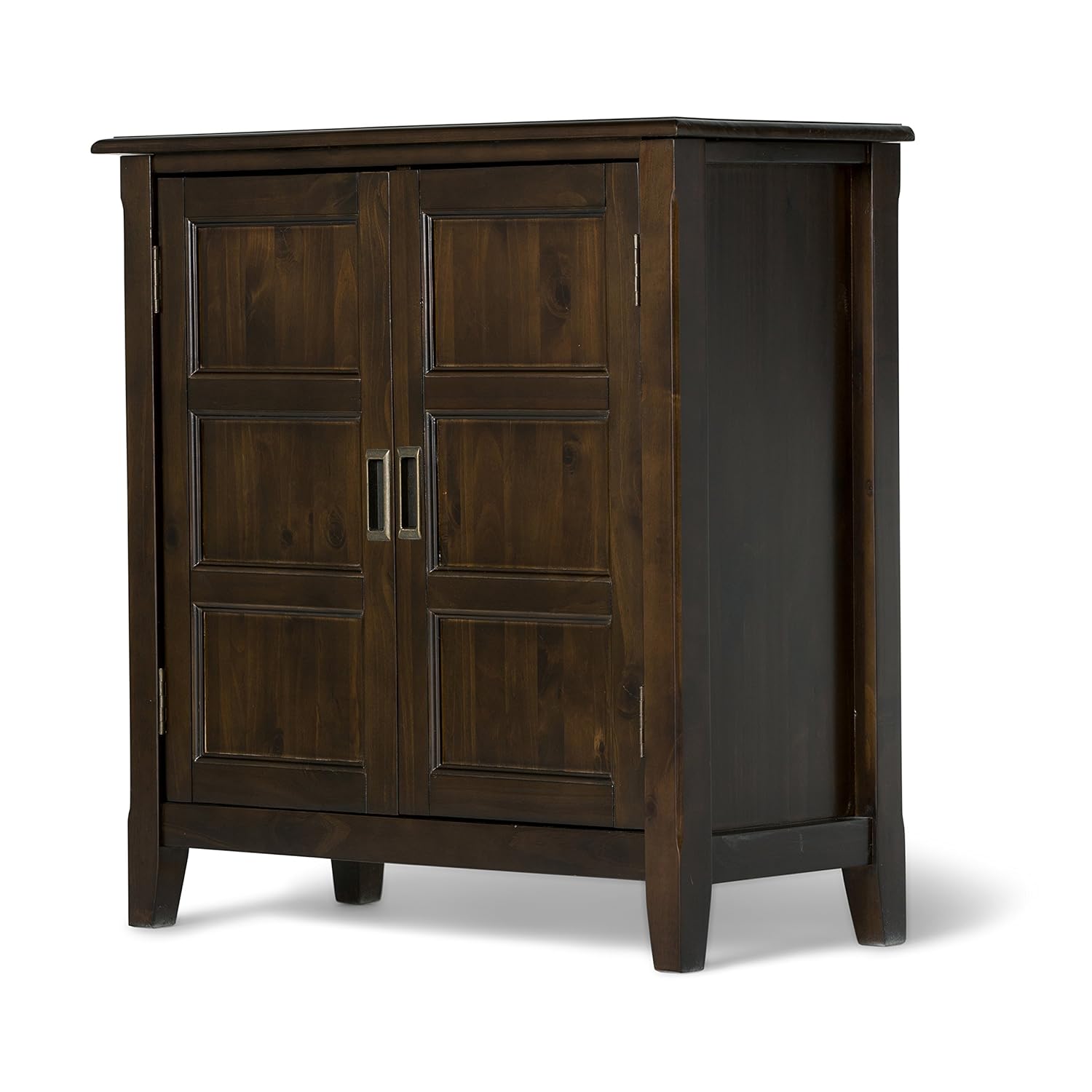 TKM Home Burlington Solid Wood 30 Inch Wide Traditional Low Storage Cabinet In Mahogany Brown, With 2 Doors, 2 Adjustable She…