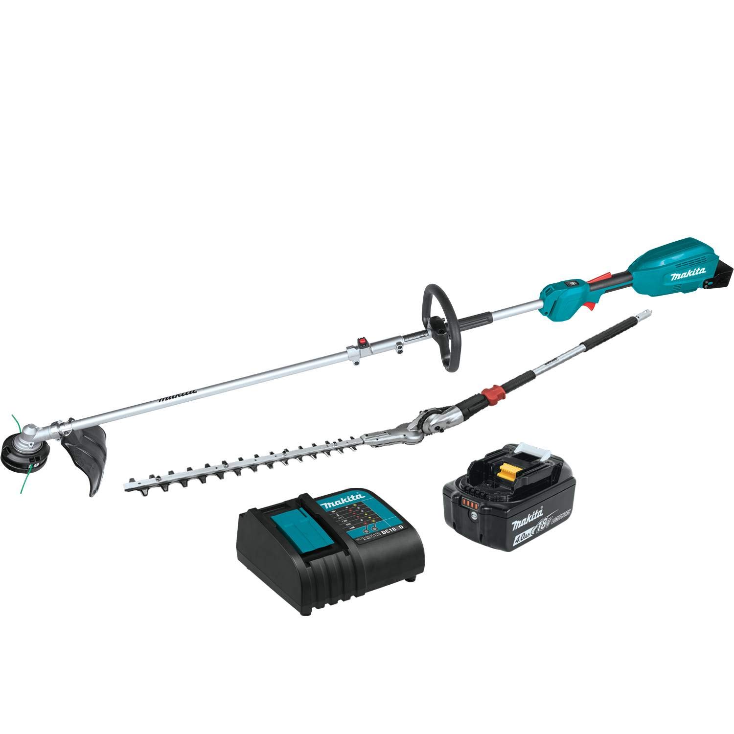 TKM Home Makita XUX02SM1X2 18V LXT Lithium-Ion Brushless Cordless Couple Shaft Power Head Kit w/ 13" String Trimmer & 20" Hedge Trimme?