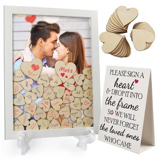 Wedding Guest Book Alternative, Sign-in Guestbook, Drop Top Picture Frame with S