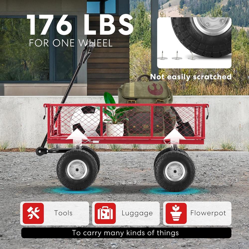 TKM Home 4.10/3.50-4 Polyurethane Solid Wheel Non-Rubber Tires For Garden Utility Wagon Cart, Snowblower, Lawn Mower, Wheelba…