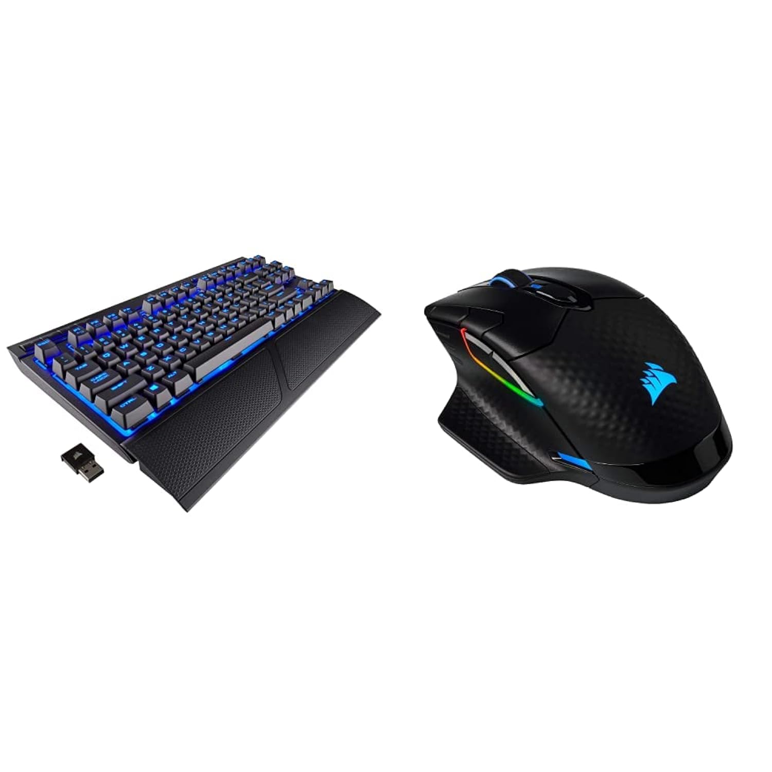 TKM Computers 22141220-56485074 Corsair K63 Wireless Mechanical Gaming Keyboard, Backlit Blue LED, Cherry - Quiet & Linear & Dark Core RGB Pro SE, Wir…