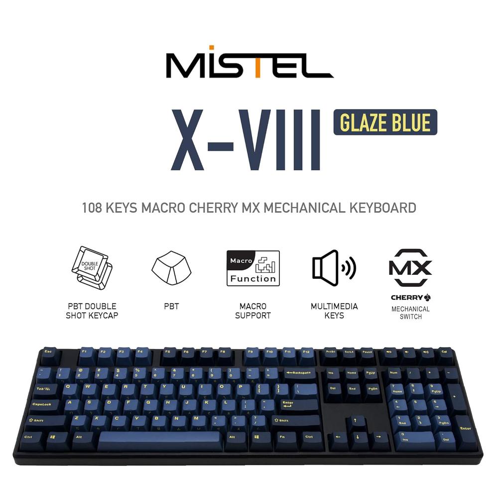 dårligt lige ud Defekt TKMCN283254 TKM Computers X-Viii Mechanical Keyboard With Cherry Mx Brown  Switch,Yellow Letter Glaze Blue Pbt Doubleshot Keycap, Full Siz…