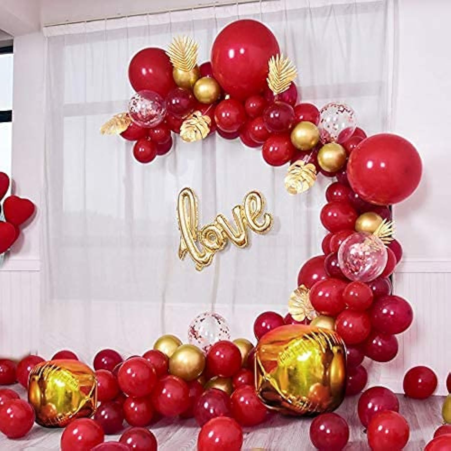 Great Choice Products 120Pcs Red And Gold Balloons Birthday Party Decorations, Ballons Balloon Garland Kit, Wedding Engagement…