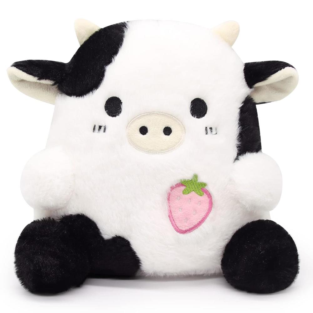 Great Choice Products Strawberry Cow Plushie Pillow Cow Stuffed Animal Toys, Cute Cow Plush Kawaii Home Decorations, Soft Stuf…