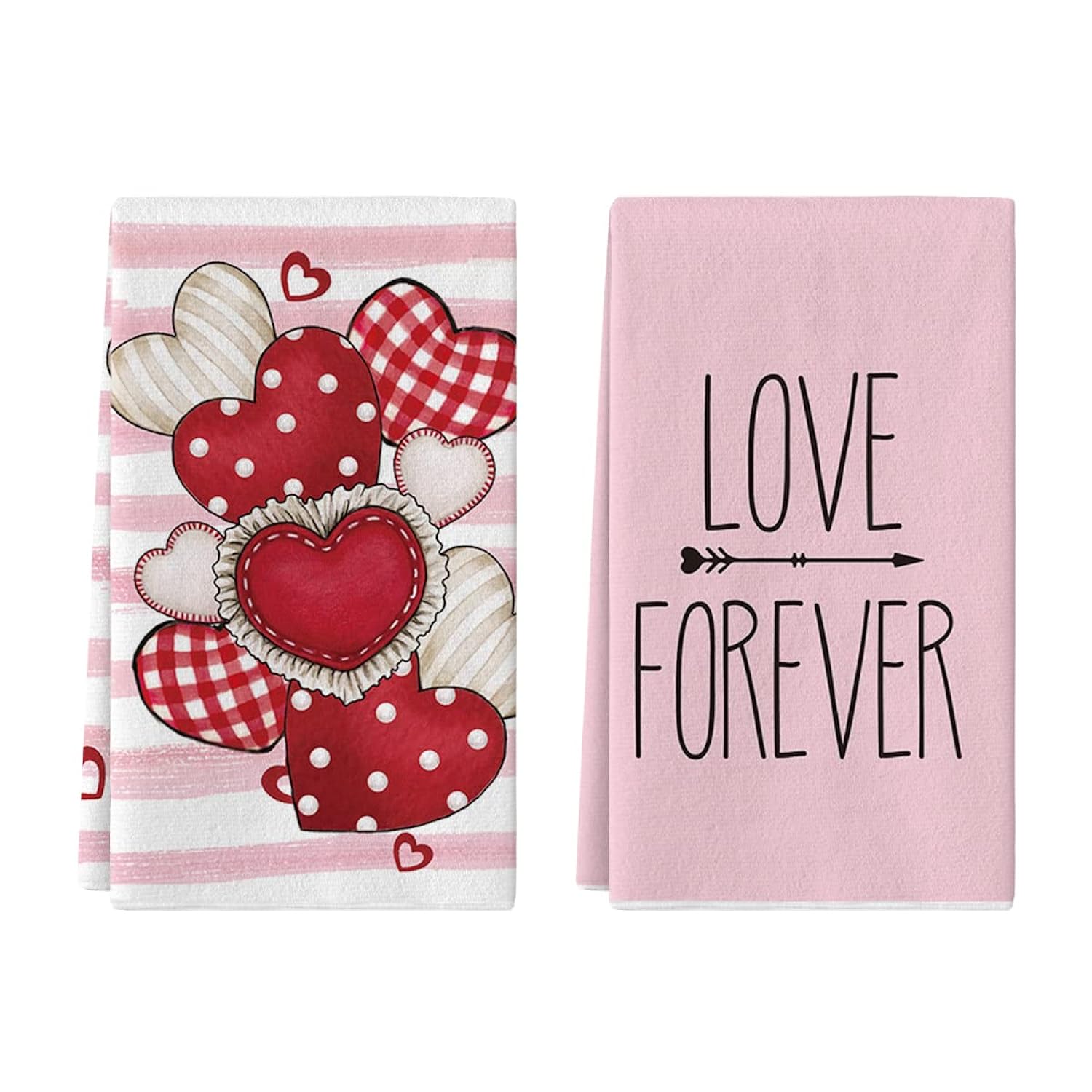 Great Choice Products Pink Stripes Love Forever Balloons Valentine'S Day Kitchen Towels Dish Towels, 18X26 Inch Seasonal Decor?