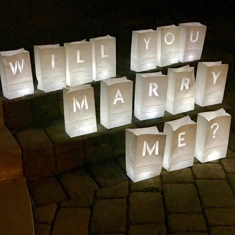 Great Choice Products Will You Marry Me Proposal Luminary Bags