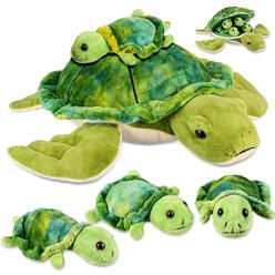 Great Choice Products 5 Pieces Plush Turtle Set 12 Inch Stuffed Sea Turtle Mom With 4 Little Plush Turtles Soft Plush Stuffed Animal Toys Tortoise ?