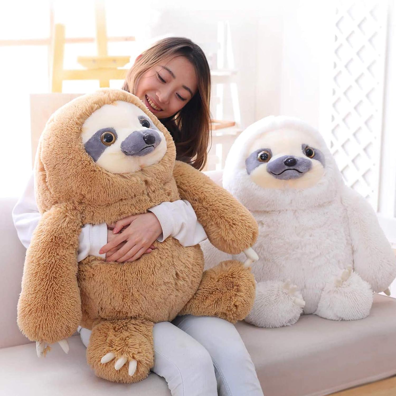 Great Choice Products Giant Sloth Stuffed Animal Large Fluffy Stuffed Sloth  Teddy Bear Plush Sloth Toy
