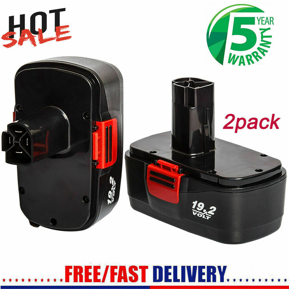 GTY Products 2Pack For Craftsman 19.2 Volt Battery C3 Diehard 130279005 11376 130279003 11375