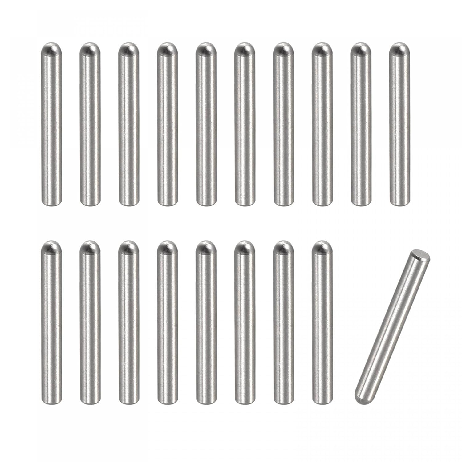 UXCELL Uxcell 2X20Mm Dowel Pins, 20Pcs 304 Stainless Steel Round Head