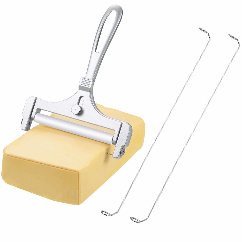 Great Choice Products Cheese Slicers For Block Cheese Heavy Stainless Steel Wire Cheese Adjustable Thickness Cheese Cutter Kitchen Cheese Slicers C…
